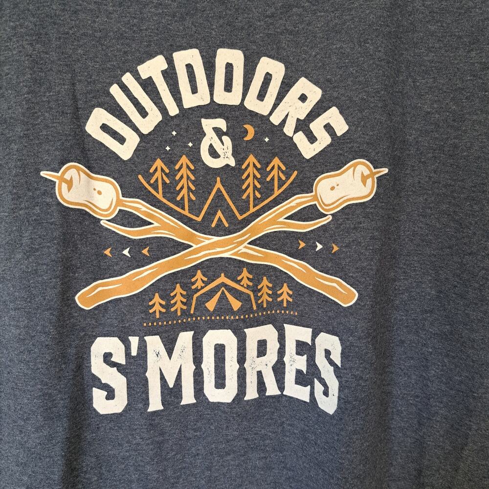 Outdoors and Smore's Women's XL Heather Navy Outdoors Camping Summer T-Shirt - Picture 2 of 4